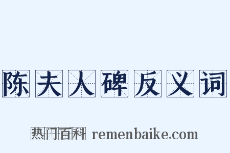 陈夫人碑反义词是什么意思的图片